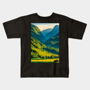 Spring Valley with Rolling Green Fields Kids T-Shirt